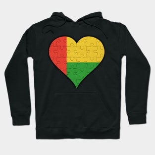 Bissau Guinean Jigsaw Puzzle Heart Design - Gift for Bissau Guinean With Guinea Bissau Roots Hoodie